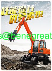 Chine Excavateur à roues de 6 t/7T/8T/9T avec seau de 0,28cbm Excavateur à roues de 7 t avec prise de bûcher pour le chargement de bois fournisseur
