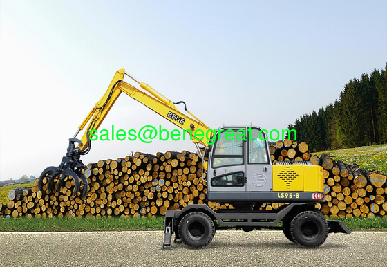 small wheel excavator with 0.23cbm bucket log grapple for sugarcane loading fournisseur