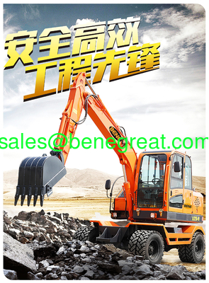 Chinese 6ton mini wheel excavator with hydraulic pump 6 ton wheel excavator with grapple attachment fournisseur