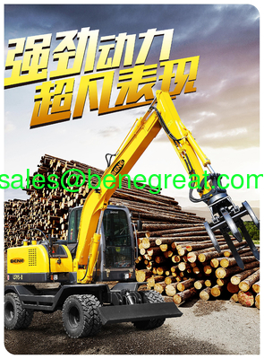 Chinese 6ton mini wheel excavator with hydraulic pump 6 ton wheel excavator with grapple attachment fournisseur